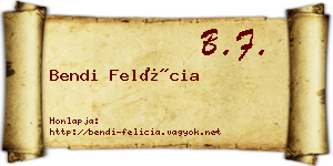 Bendi Felícia névjegykártya